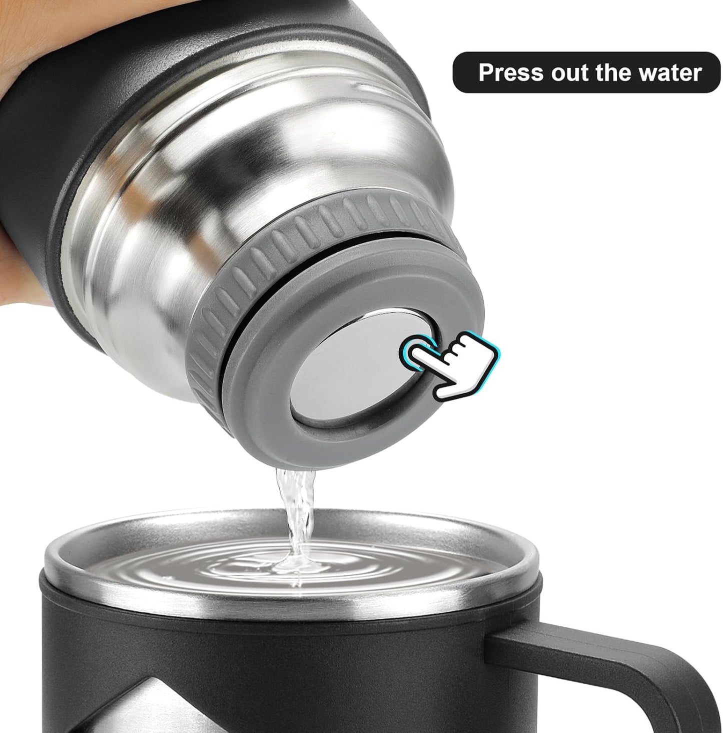 Stainless Steel Thermo 23.7oz Vacuum Insulated Bottle with Cup for Coffee Hot drink and Cold drink water flask.(Black,Single)