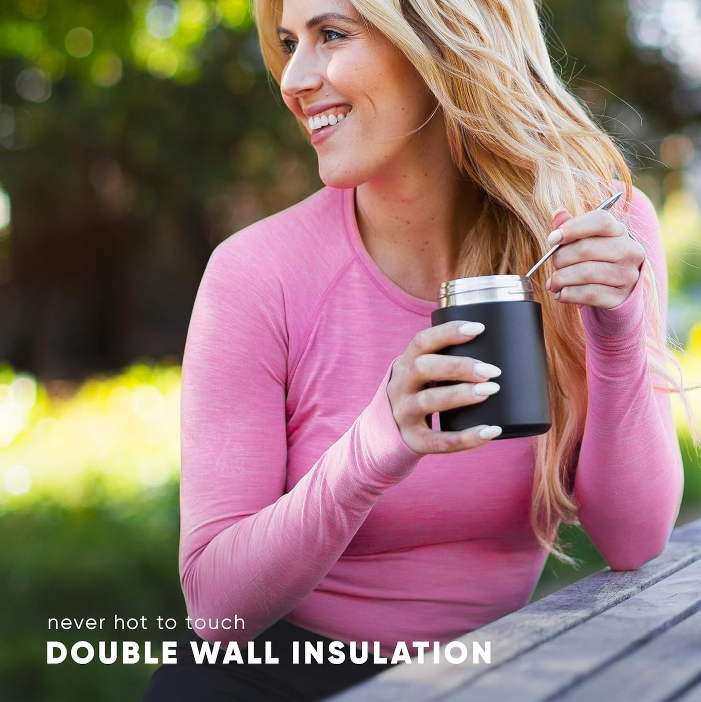 Simple Modern Food Jar for Hot Food | Stainless Steel Vacuum Insulated Leak Proof Lunch Storage for Smoothie Bowl, Soup, Oatmeal | Provision Collection | 12oz | Black and White Checkmate