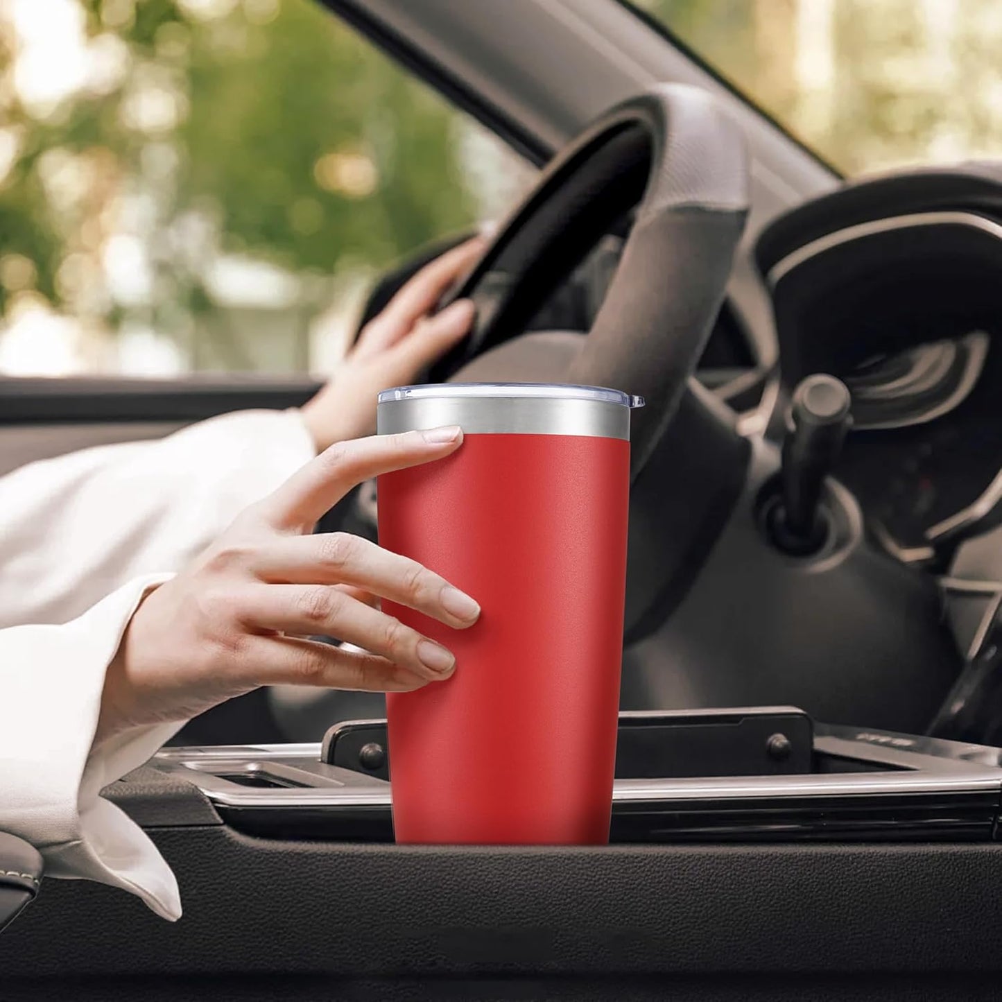 20 oz Tumbler with Lid Stainless Steel Insulated Tumblers Bulk Double Wall Vacuum Cups Powder Coated Travel Mug Keep Drinks Cold and Hot, Wine Red, 12 Pack