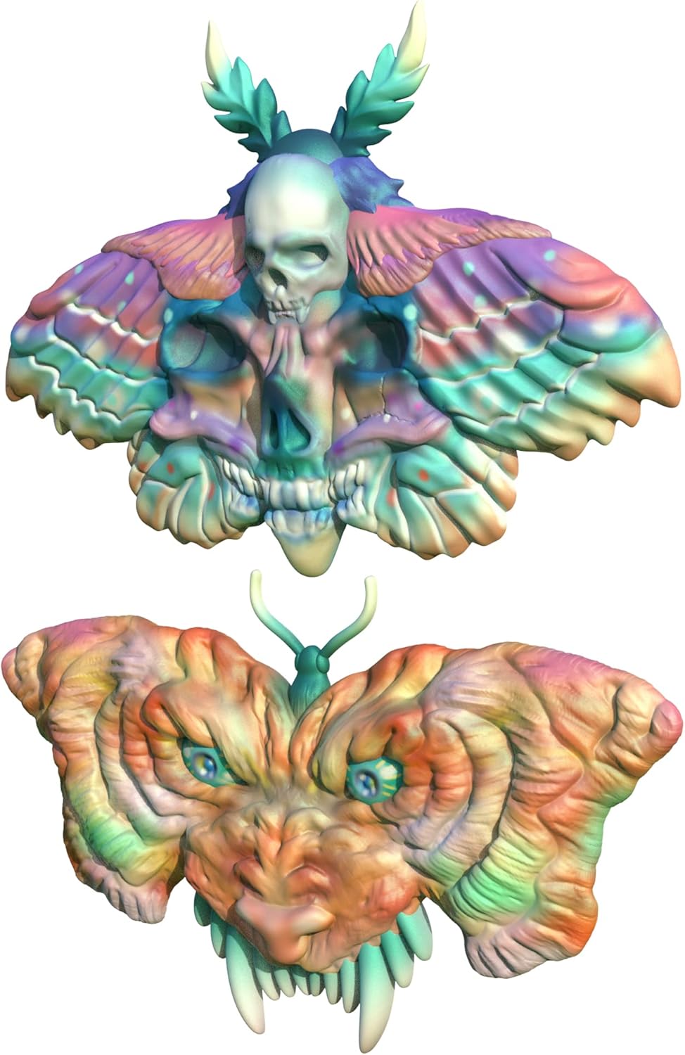 Skull Tiger Butterfly Brooch 3D Epoxy Resin Silicone Mold for Fondant Sugar Craft, Cake Topper Decorating, Polymer Clay, Plaster