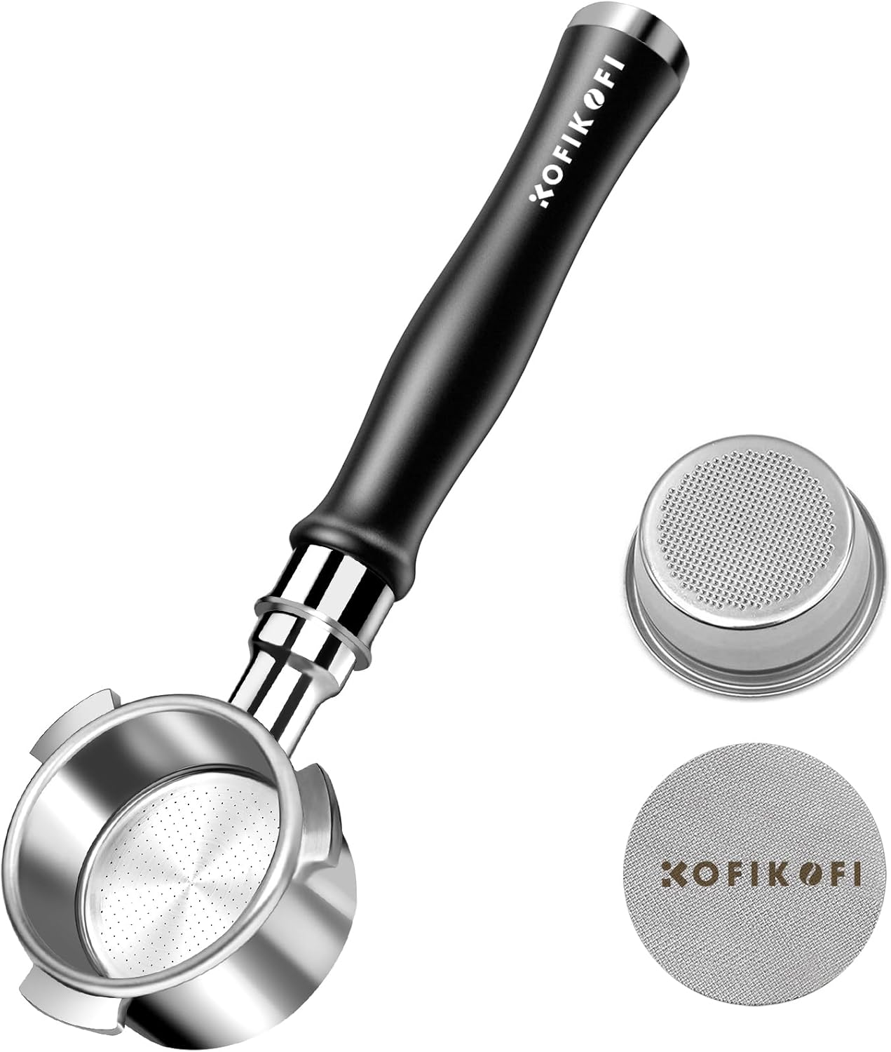 51mm Bottomless Portafilter 3 Ears Compatible with Delonghi Dedica EC680/EC685/EC885 and SMEG, EUPA Espresso Machines, Espresso Naked Bottomless Portafilter with Puck Screen and 18g Filter Basket