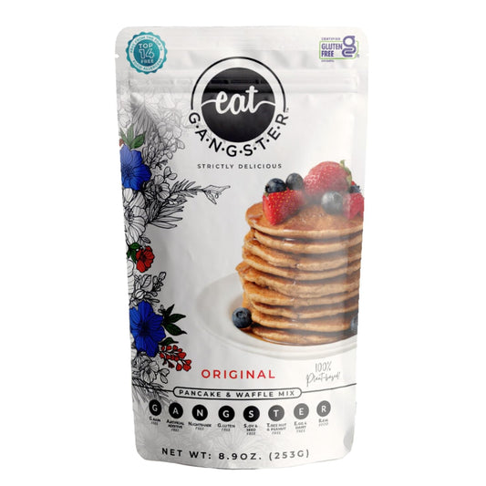 eat G.A.N.G.S.T.E.R. Vegan Pancake & Waffle Mix - Allergy-Friendly Baking Mix, Grain-Free, No Dairy, Nuts, Gluten, Dairy - For Paleo & AIP Diets, Fluffy Pancake & Crispy Waffle Breakfast Food