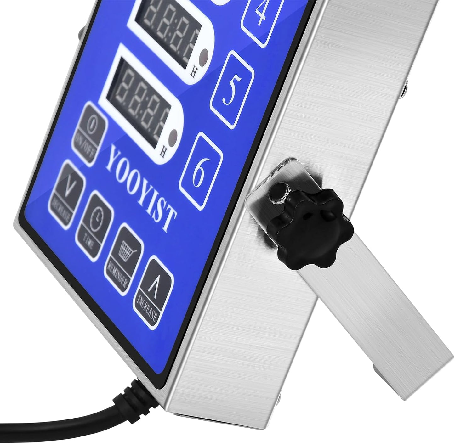 Kitchen Timers for Cooking – 6 Channel Commercial Kitchen Timer Restaurant Kitchen Supplies – Stainless Steel LED Technology Kitchen Timer Digital – Reminder Function, Loud Alarm, Blue