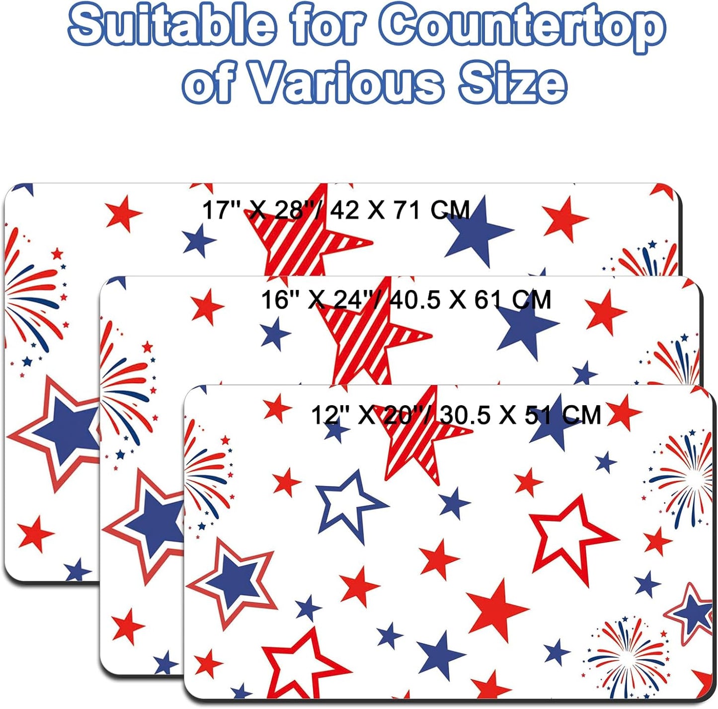 Coffee Bar Mat for Countertop, 17" X 28” Super Absorbent Dish Drying Mat, Large Kitchen Counter Mats Fits Under Coffee Maker, Non-slip Espresso Machine Pad, W Stars Freworks