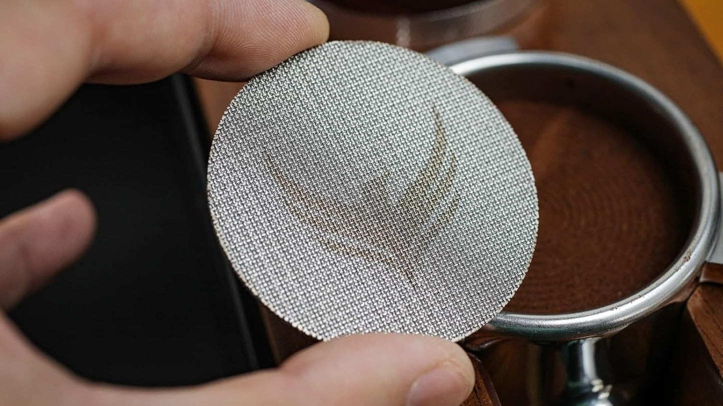 Espresso Accessories Kit 58mm for E61 Group Head Bottomless Portafilter, Calibrated Tamper, Dosing Funnel with Puck Filter, and Espresso Distributor