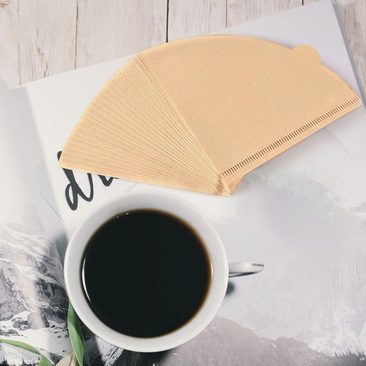 Coffee Filter, Cone Coffee Filters, Size 02 Coffee Filters for Pour Over Drippers, Total of 200 Sheets, 1-4 Cups, Natural Unbleached Brown
