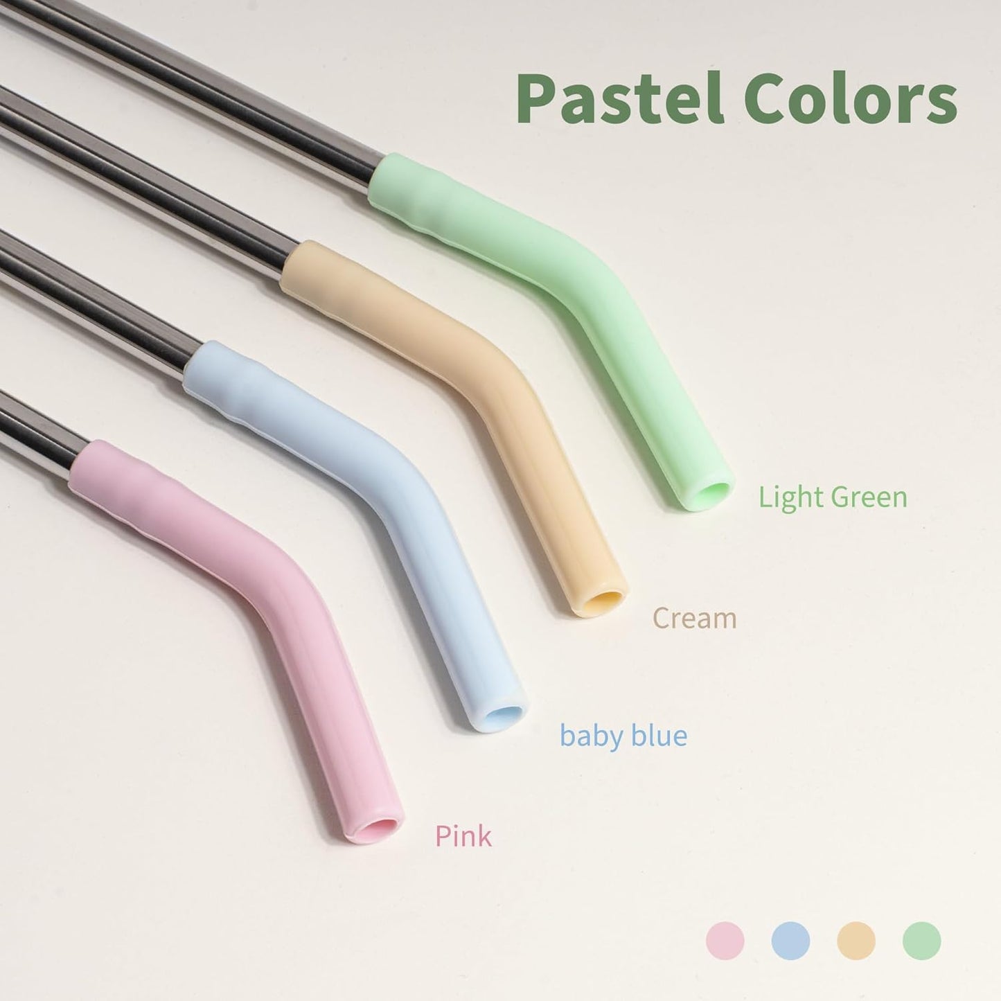 6.7" Short Metal Straw-Reusable Stainless Steel Drink Straws with Silicone Tips and Brush, Fit for 6 7 10 12 oz Small Cups (Colors 3)