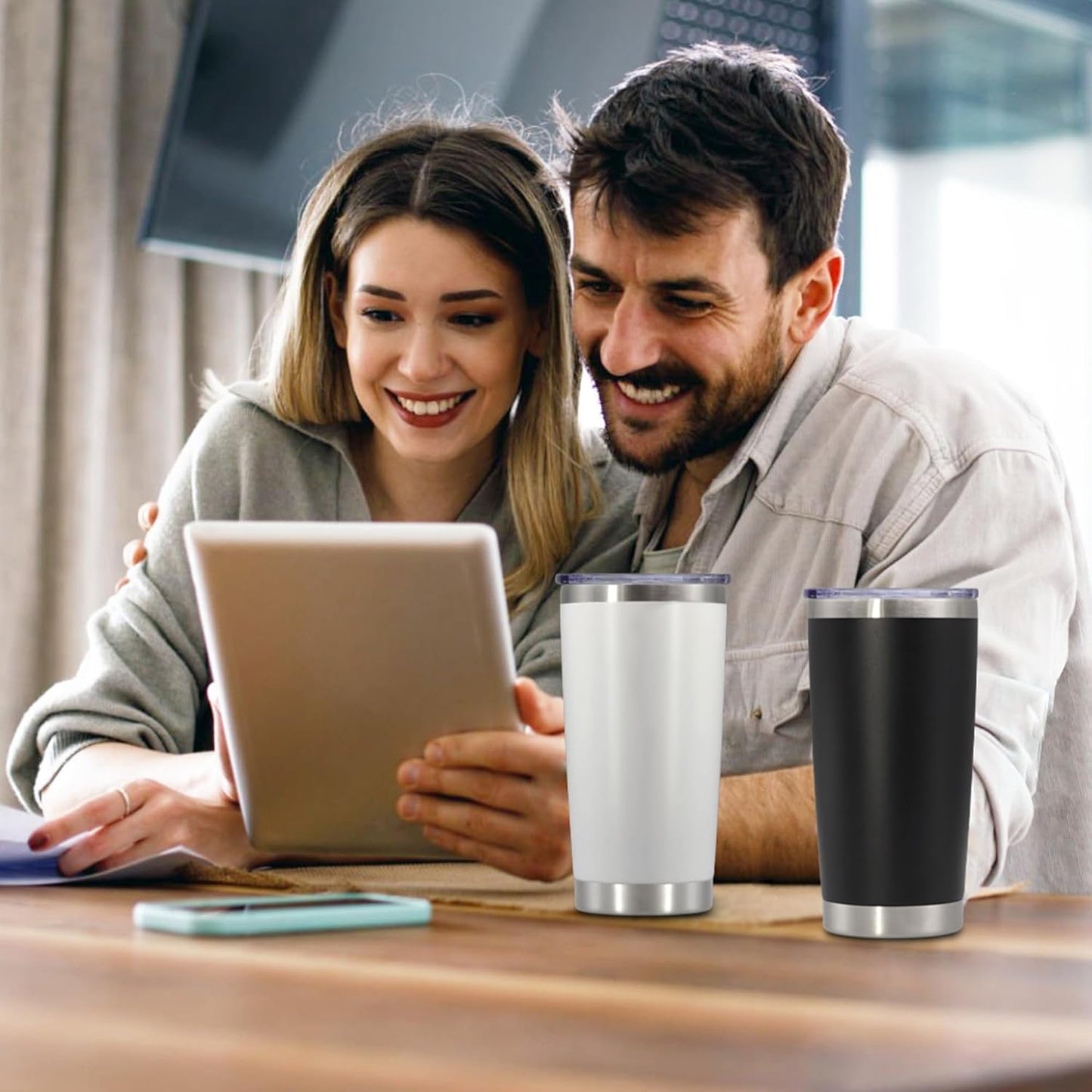 20 oz Tumbler with lid Double Wall Vacuum Insulated Tumblers Stainless Steel Coffee Mug Travel Coffee Tumbler Powder Coated Tumbler Cup Keep Hot&Cold - (Black 12 Pack)