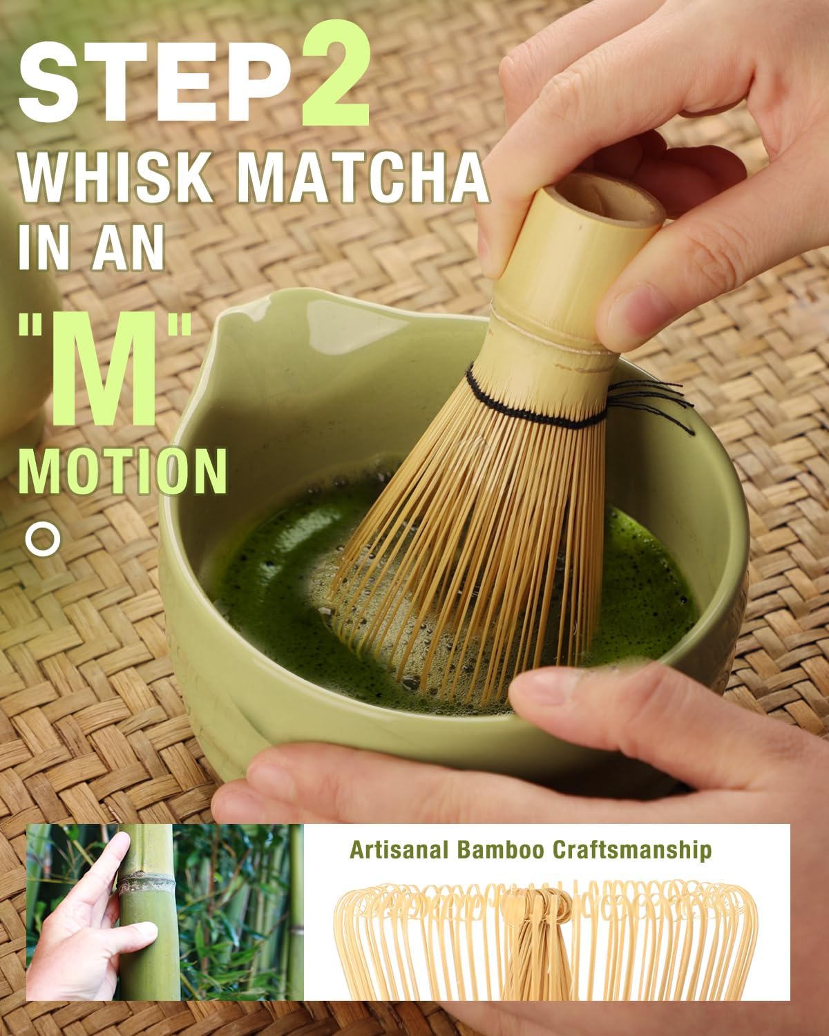 Matcha Whisk Set - 5PCS Matcha Set Includes 17OZ Chawan with Spout, Bamboo Chasen Whisk with Ceramic Holder, Mat cha Scoop and Stainless Sifter, Matcha Kit for Ceremony, Gift for Matcha Lovers