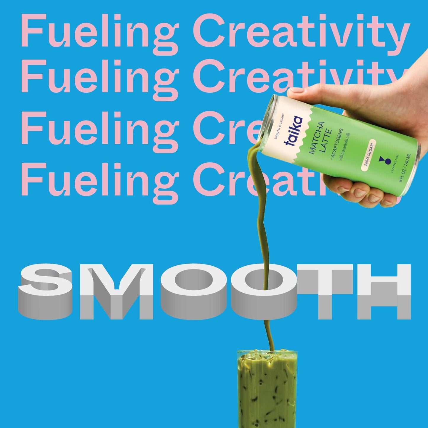 Taika Matcha Latte Iced Matcha Latte, Organic Ceremonial Grade Matcha w/Ashwagandha, 8 Fl Oz (Pack of 12))