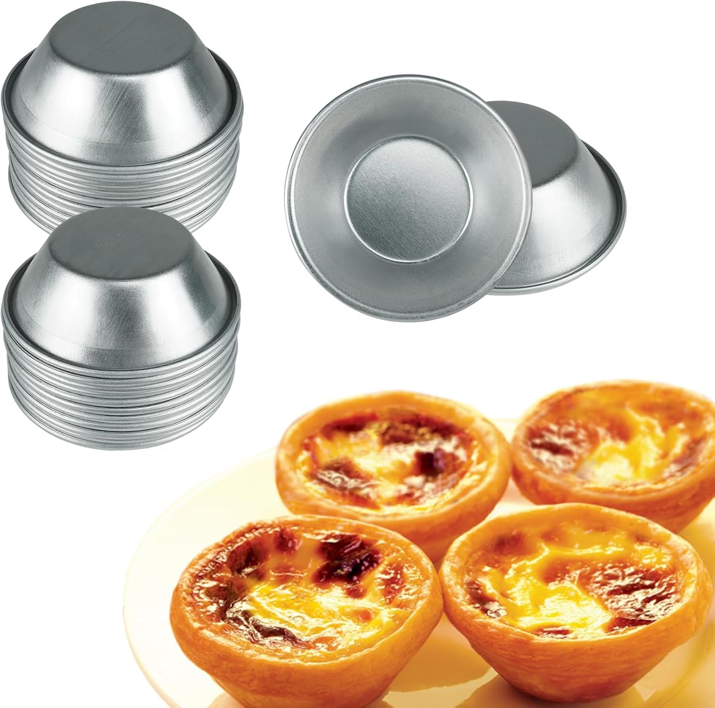 Weilan 25 Pcs Mini Tiny Pie Muffin Cupcake Pans Tin Egg Tart Mold Bakeware -NonStick Puto Cup