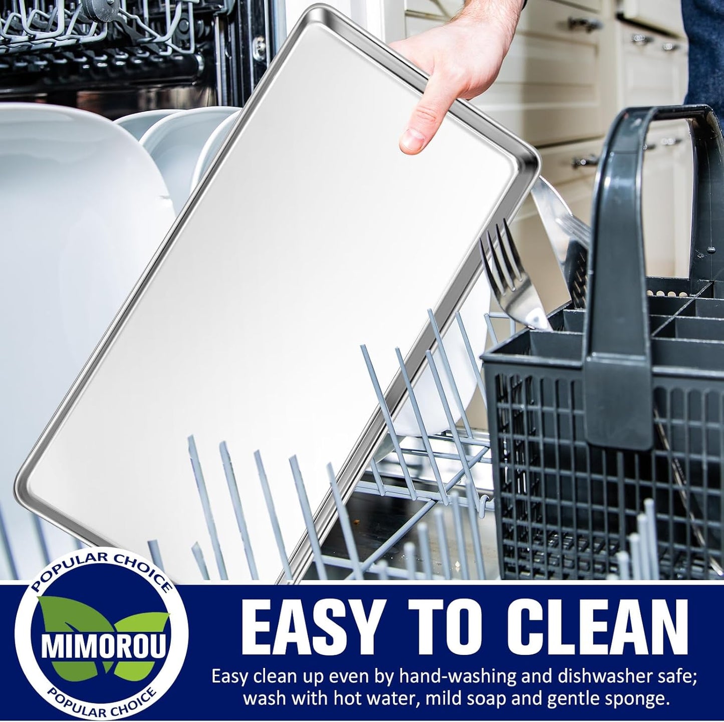 Mimorou 12 Pcs Baking Sheet Stainless Steel Cookie Sheet Small Metal Pans Professional Rectangle Oven Trays Kitchen Baking Cooking Oven and Toaster, Dishwasher Safe (13.5 x 8.4 Inches)