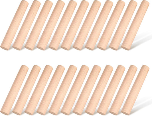 Small Wooden Rolling Pin, Dumpling Dough Roller Wooden Mini Rolling Pins Kitchen Utensil Tool for Fondant, Pasta, Bread, Pastry, Cookies, Pizza, Pie, Cylinder Style, 6.3 Inch (20 Pieces)