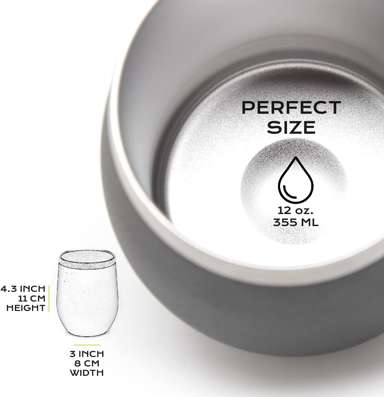 BALIBETOV 5 pcs large Yerba Mate Cup and Bombilla Kit, Includes one 12 oz Yerba Mate Gourd with Lid, Two Bombillas Mate Straw and one cleaning brush | Stainless steel | Double Walled