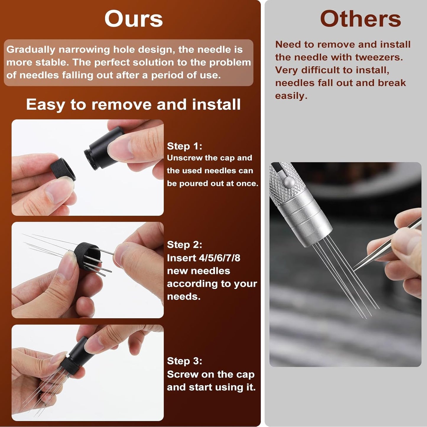 WDT Tools Espresso Puck Screen, 53mm Espresso Accessories Kit - 150μm Puck Screen Set, 0.25mm 316 Stainless Steel 8 Needles Coffee Distribution Stirrer, Portafilter Dosing Ring for Barista Black