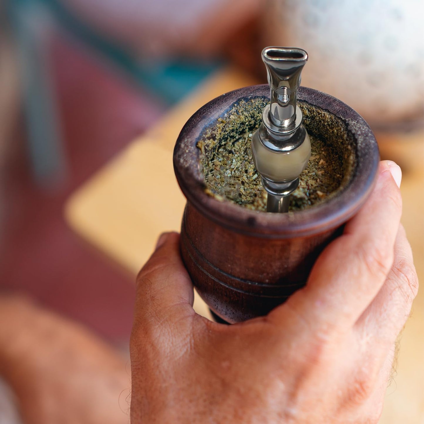 Reusable Bombilla Yerba Mate Straw - Stainless Steel Removable Spoon Style Filter with a Beautiful Bead - Metal Straw for Drinking Loose Leaf Tea, Coffee, Cocktails - Includes Cleaning Brush by Beruth