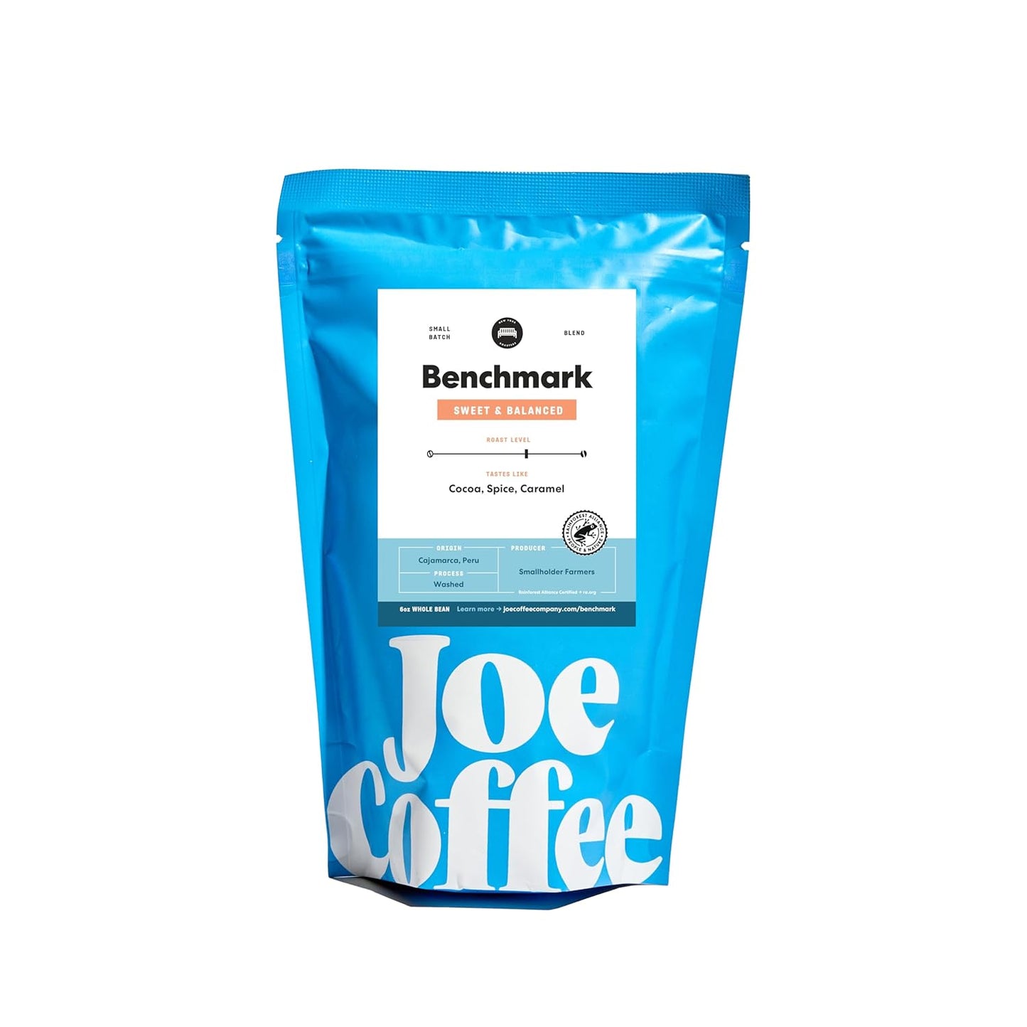 Joe Coffee Company - Benchmark Whole Bean Specialty Coffee, 6 oz Bag | NYC Roaster, Rainforest Alliance Certified, Kosher, Climate-Friendly