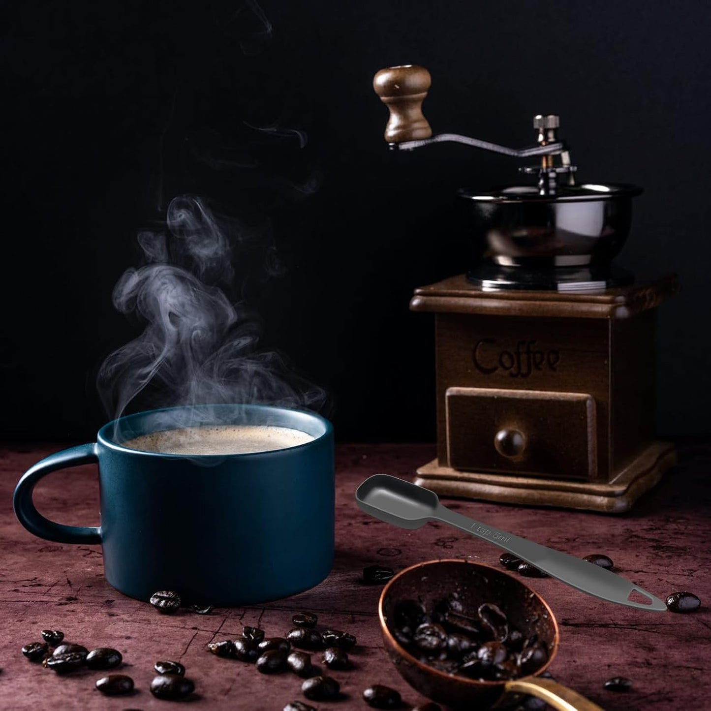 2 Pcs 1/2 Teaspoon(2.5 mL | 1/2 Tsp | 1/6 Tbsp | 2.5 cc | 1/16 oz) Stainless Steel Single Measuring Spoon, Long Handle Metal Measuring Spoon, Kitchen Gadgets for Cooking & Baking(Black)