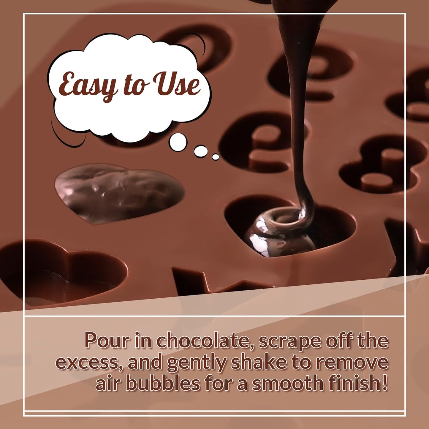 HKNMTT Letter Molds Silicone for Chocolate 2PCS, Small Mini Size for Alphabet Decorating Birthday Cake Strawberries Lollipop Fondant, Heart Shaped Gift Choice, Non-stick BPA Free Moulds