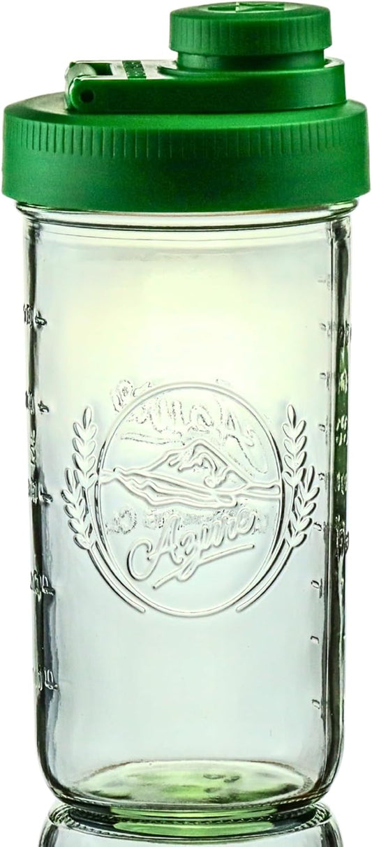 Brewing America Mason Jar Drinking Cup Pint and Half Drinking Lid and Azure 24oz Jar (1, Tractor Green)