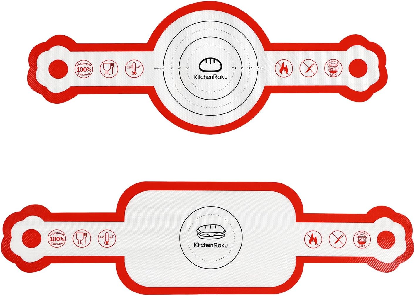 Cook's Aid 2 Pcs Silicone Bread Sling for Dutch Oven, Non-Stick Bread Baking Mat Set, Reusable Sourdough Bread Sling with Long Handles for Easier Transfer for Dough