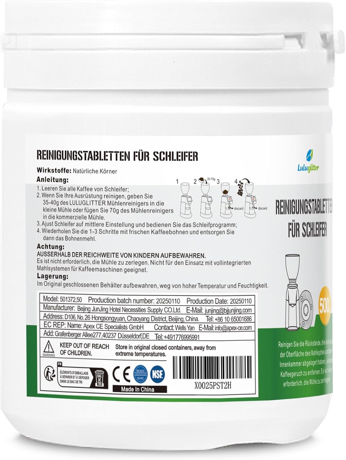 Coffee Grinder Cleaning Tablets Natural Food Safe 500g coffee bean grinder cleaner for home use Compatible with baratza,oxo,breville