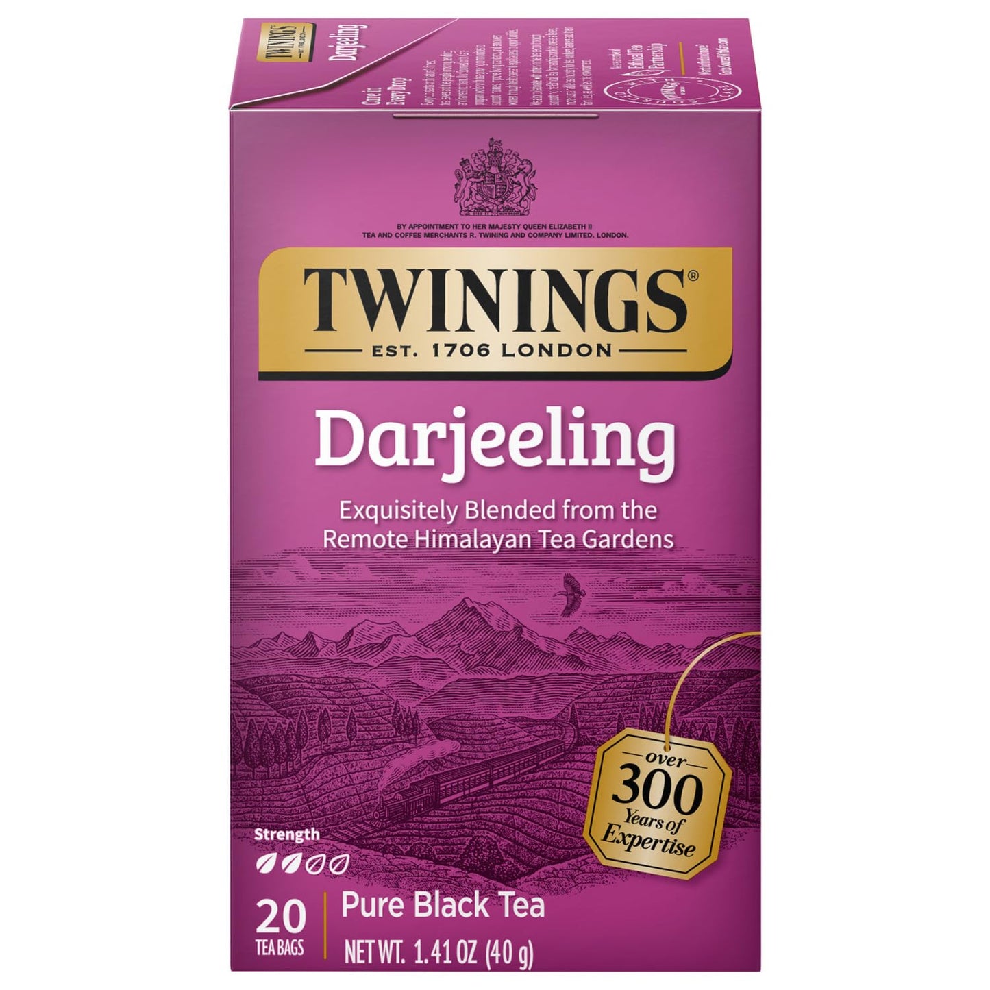 Twinings Darjeeling Tea - Caffeinated Black Tea Bags Individually Wrapped, 20 Count