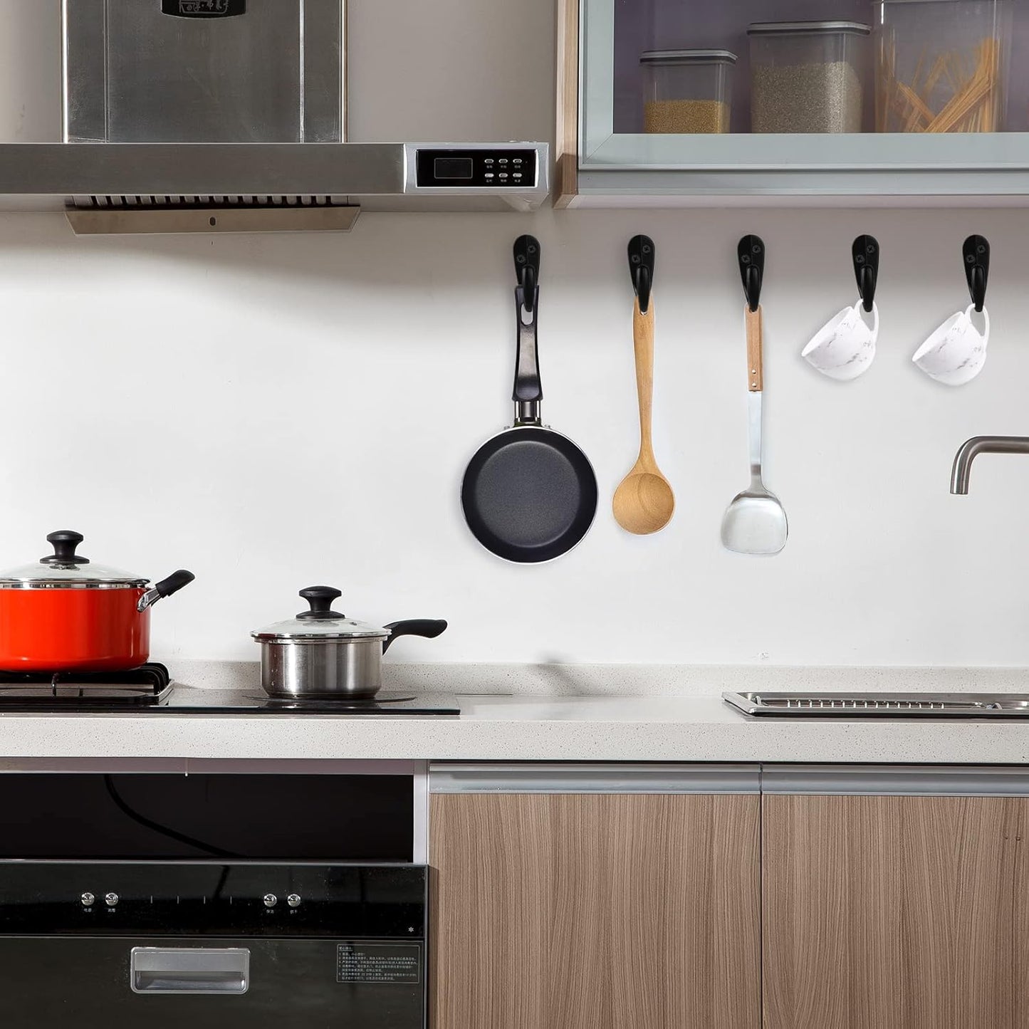 IBosins 20PCS Coat Hooks Wall Mounted Single Prong Robe Hook for Hanging Towel Hooks with 40 Screws for Bags, Hat, Cap, Scarf, Cup