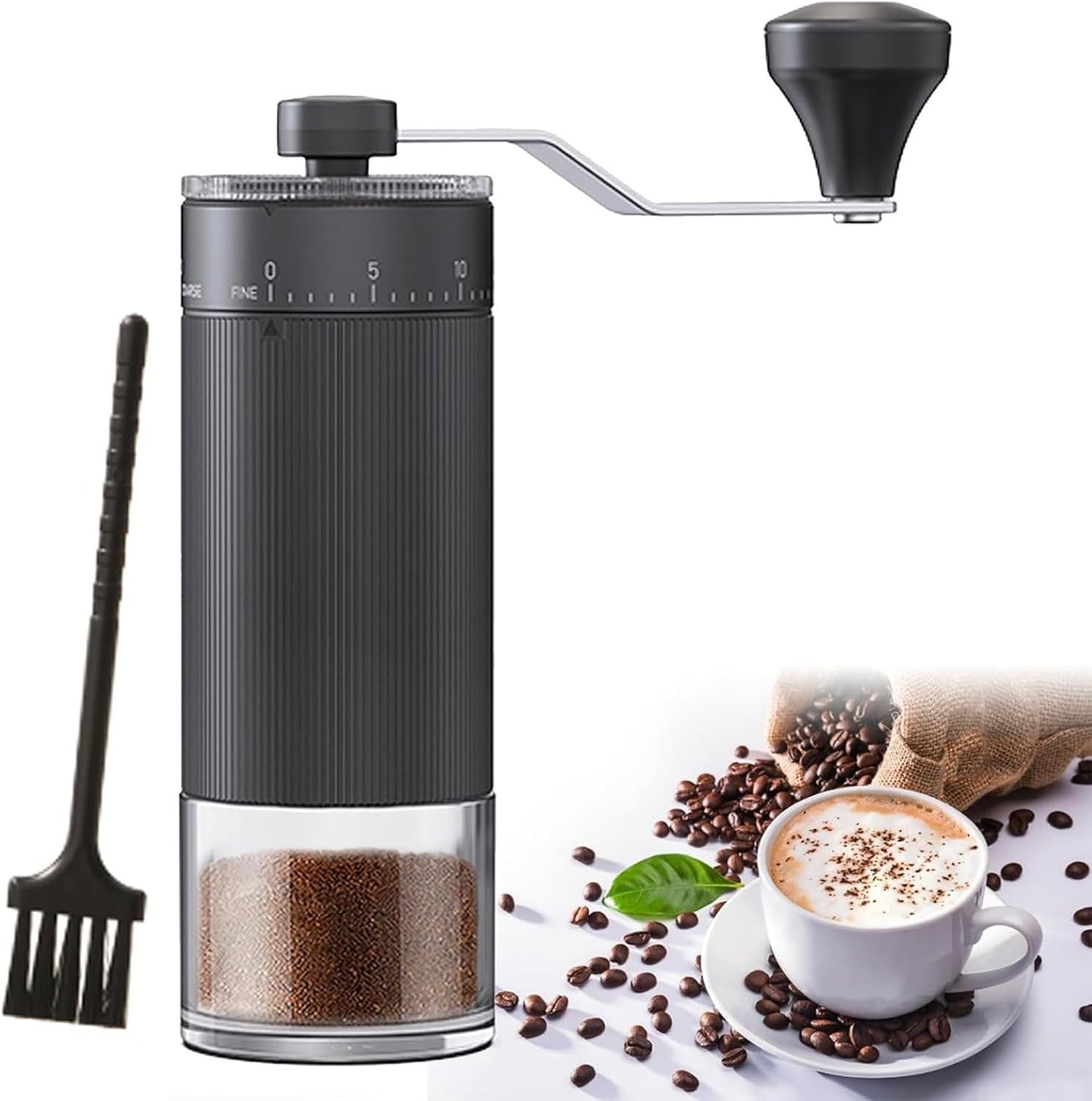 Portable Manual Coffee Grinder with 40 Adjustable Settings,Hand Coffee Bean Mill with 30g Capacity & Crank for Travel Camping Office Home(Ceramic)