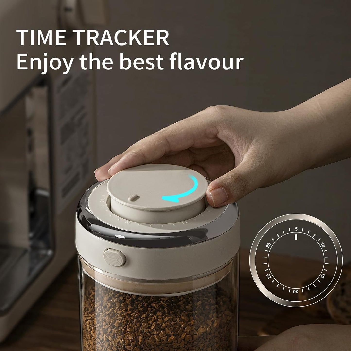 Coffee Canister with Premium Glass - Airtight Coffee Container with One-Way CO2 Valve and Freshness Tracker, Perfect for Coffee Bean Storage,57oz Large Capacity