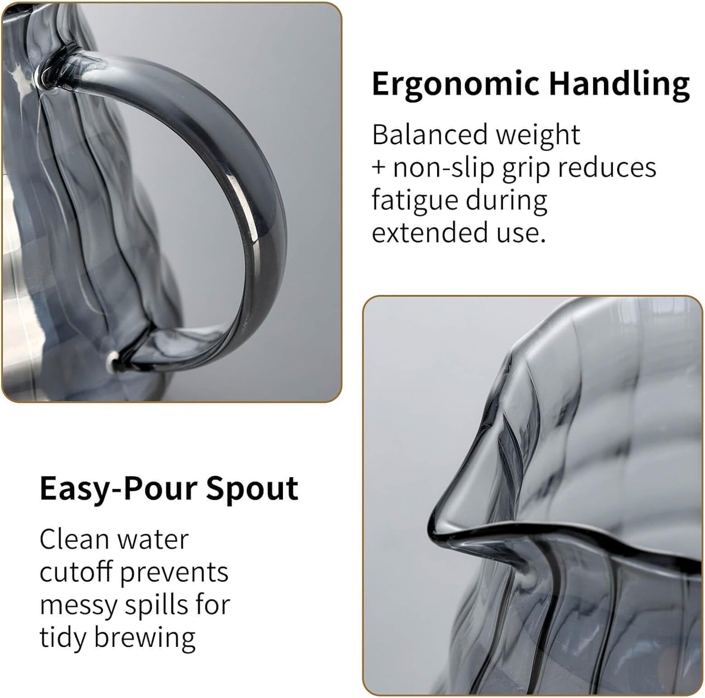 Unbreakable - Pour Over Coffee Maker 720ML/24OZ, Heat Resistant Borosilicate Glass Dripper with Filter Holder, BPA-Free Manual Coffee Brewer for Home and Office Use