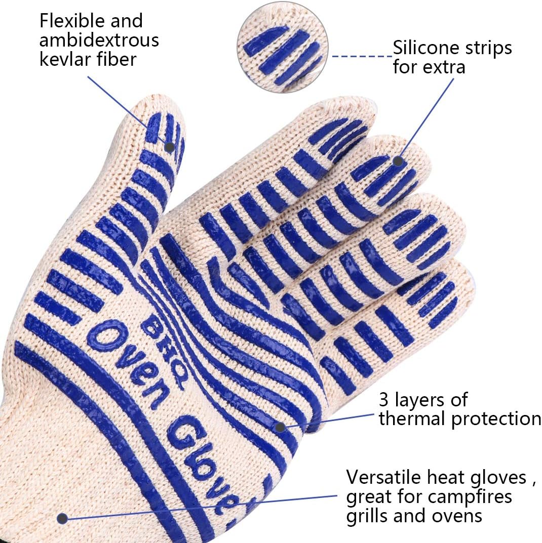 CZSYZCZS Extreme Heat Resistant Oven Gloves - 932F - Cooking Gloves for BBQ, Grilling, Baking,Cutting, Smoker Fireplace