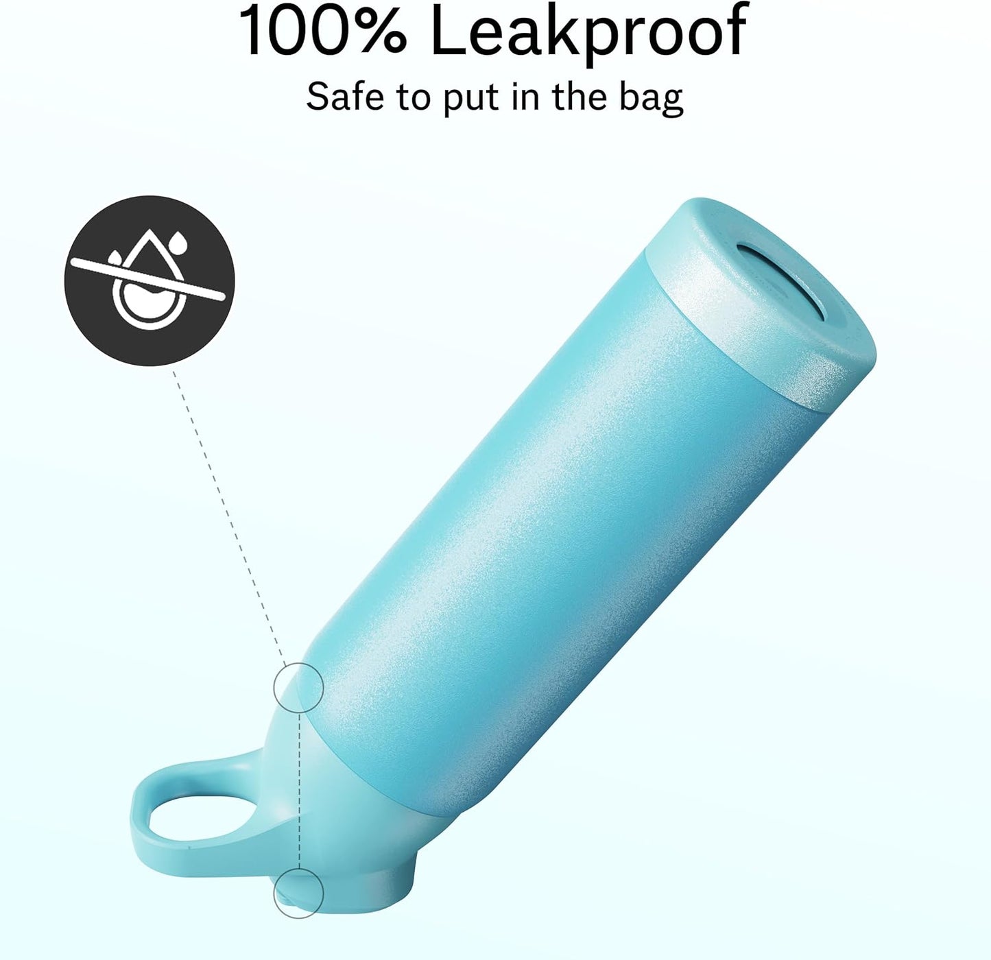 Insulated Water Bottle with Straw - Encool Stainless Steel Water Bottle, Reusable Leakproof and BPA-Free for Sports, Travel, Cold for 24 Hours, 24 oz, Mint Green