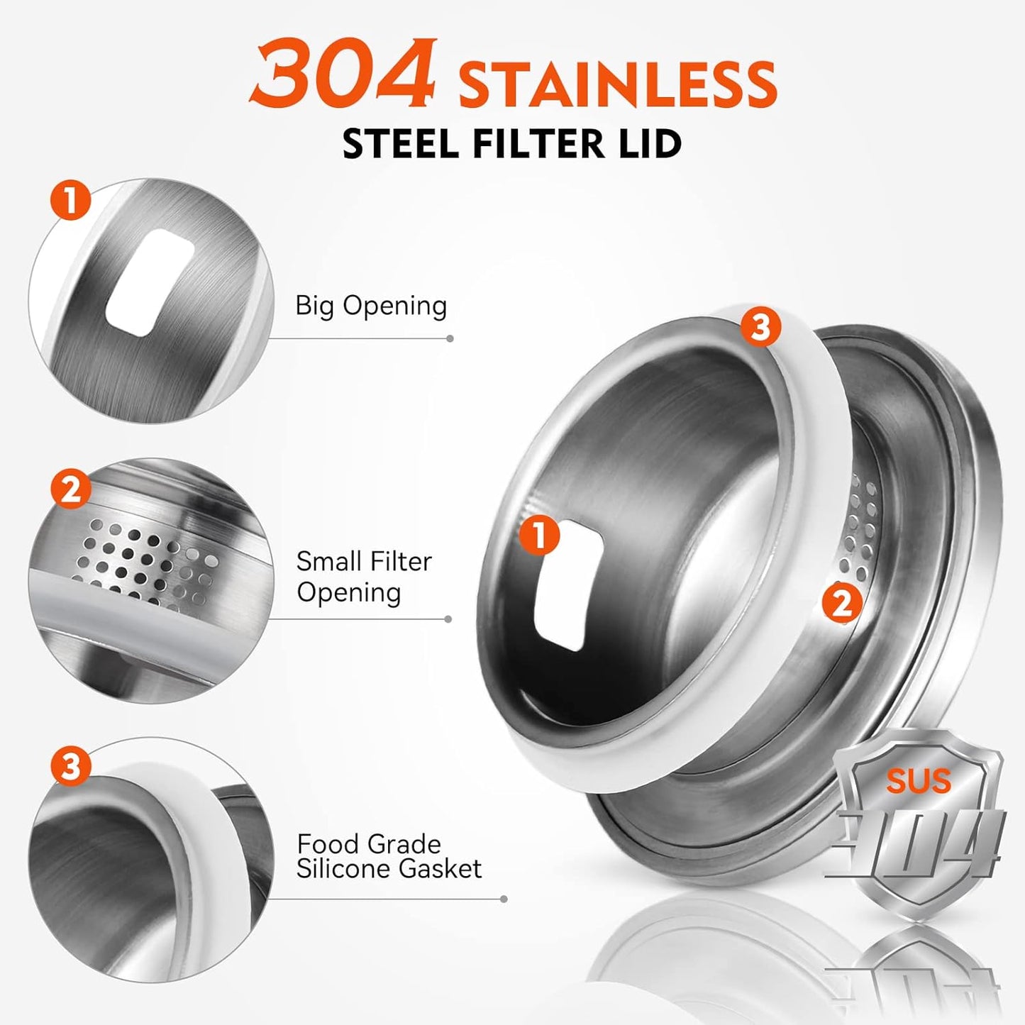 Aofmee 100 Oz Glass Pitcher, 3L Water Pitcher with Lid, Iced Tea Jar with 304 Stainless Steel Lid and Spout, Heat Resistant Jug for Sun Tea, Water Carafe for Cold or Hot Beverage Serveware Juice