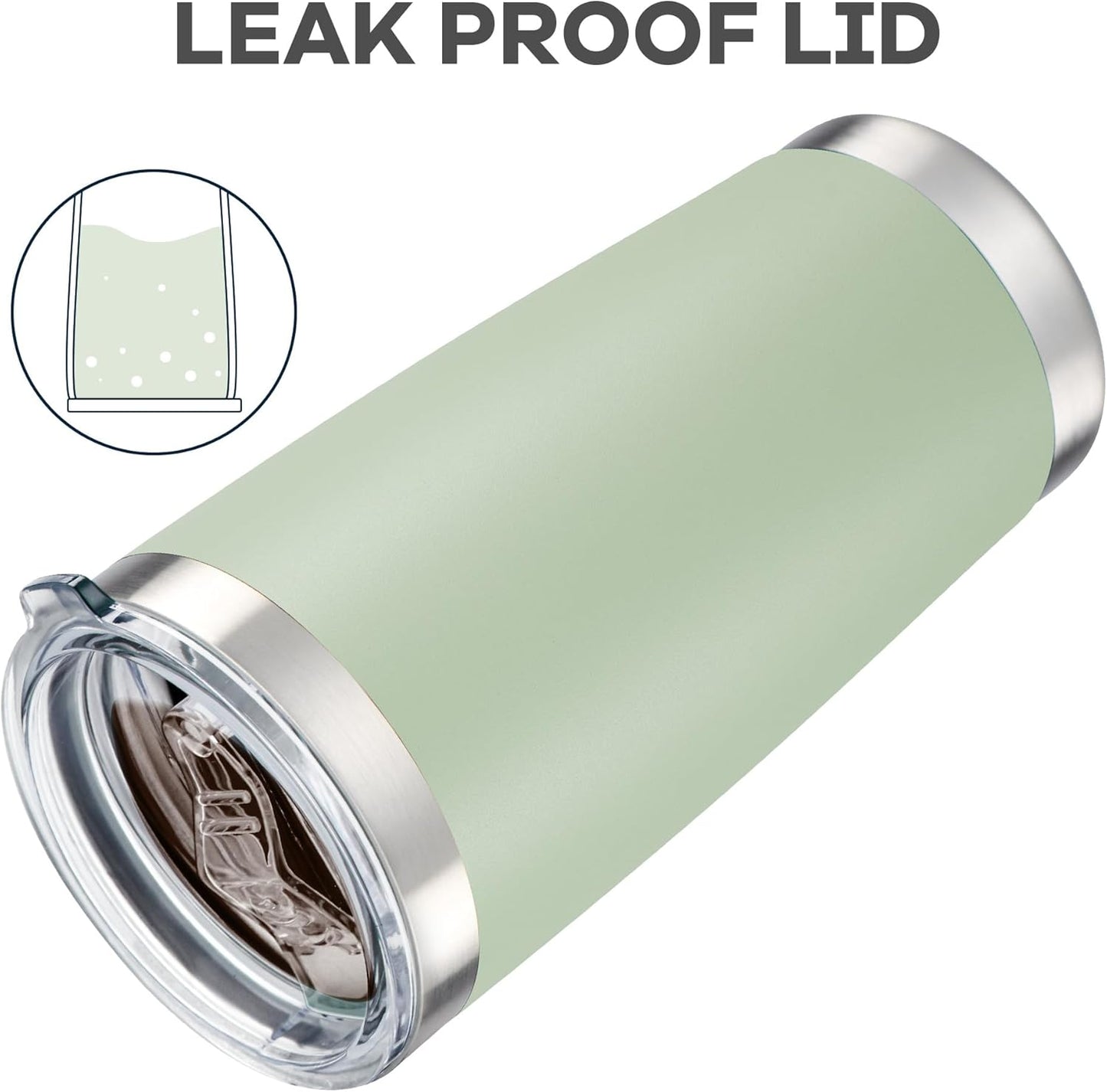 20 oz Tumbler with Lid Stainless Steel Insulated Tumblers Bulk Double Wall Vacuum Cups Powder Coated Travel Mug Keep Drinks Cold and Hot, Sagebrush Green, 12 Pack