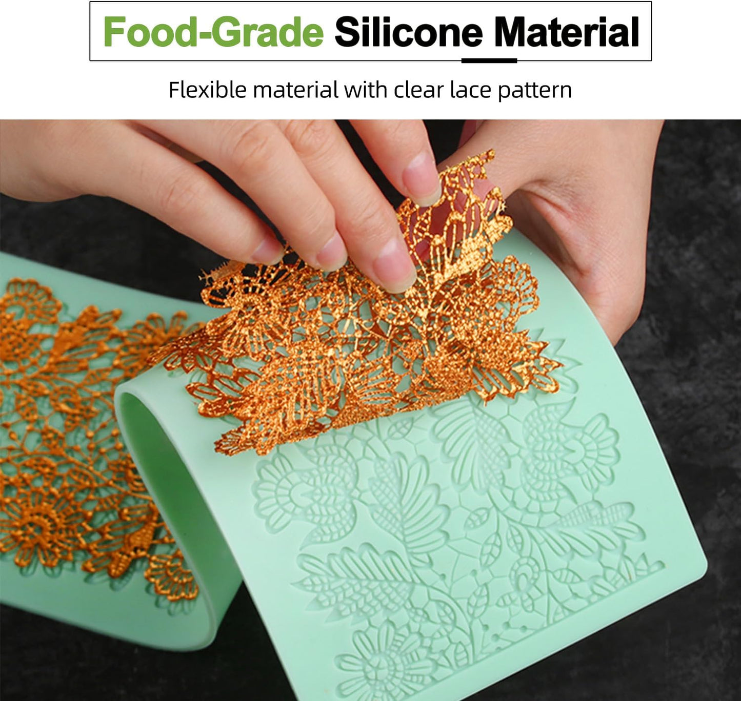 GROWTAIL Lace Molds Silicone,Cake Fondant Embossing Mat,Lace Molds for Cake Decorating Edible Lace