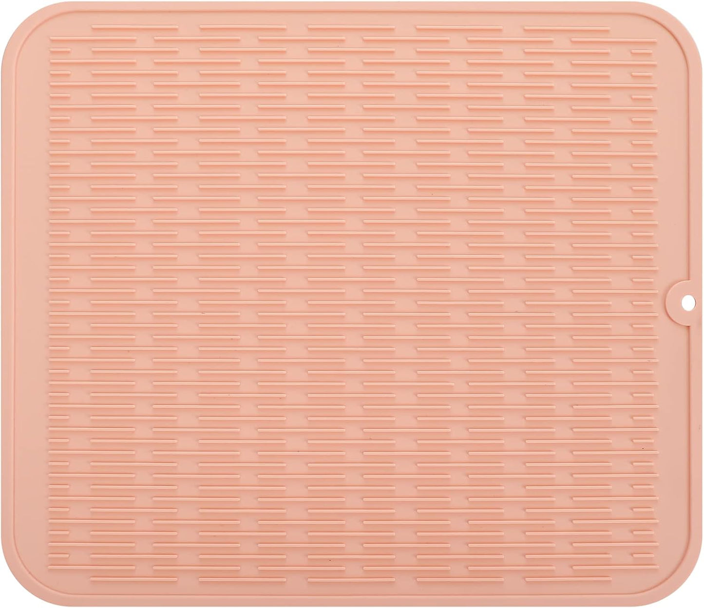 Silicone Dish Drying Mat for Multiple Usage,Easy clean,Eco-friendly,Heat-resistant Silicone Mat for Kitchen Counter or Sink,Refrigerator or Drawer Liner Pink 2XL 24 inches x 18 inches