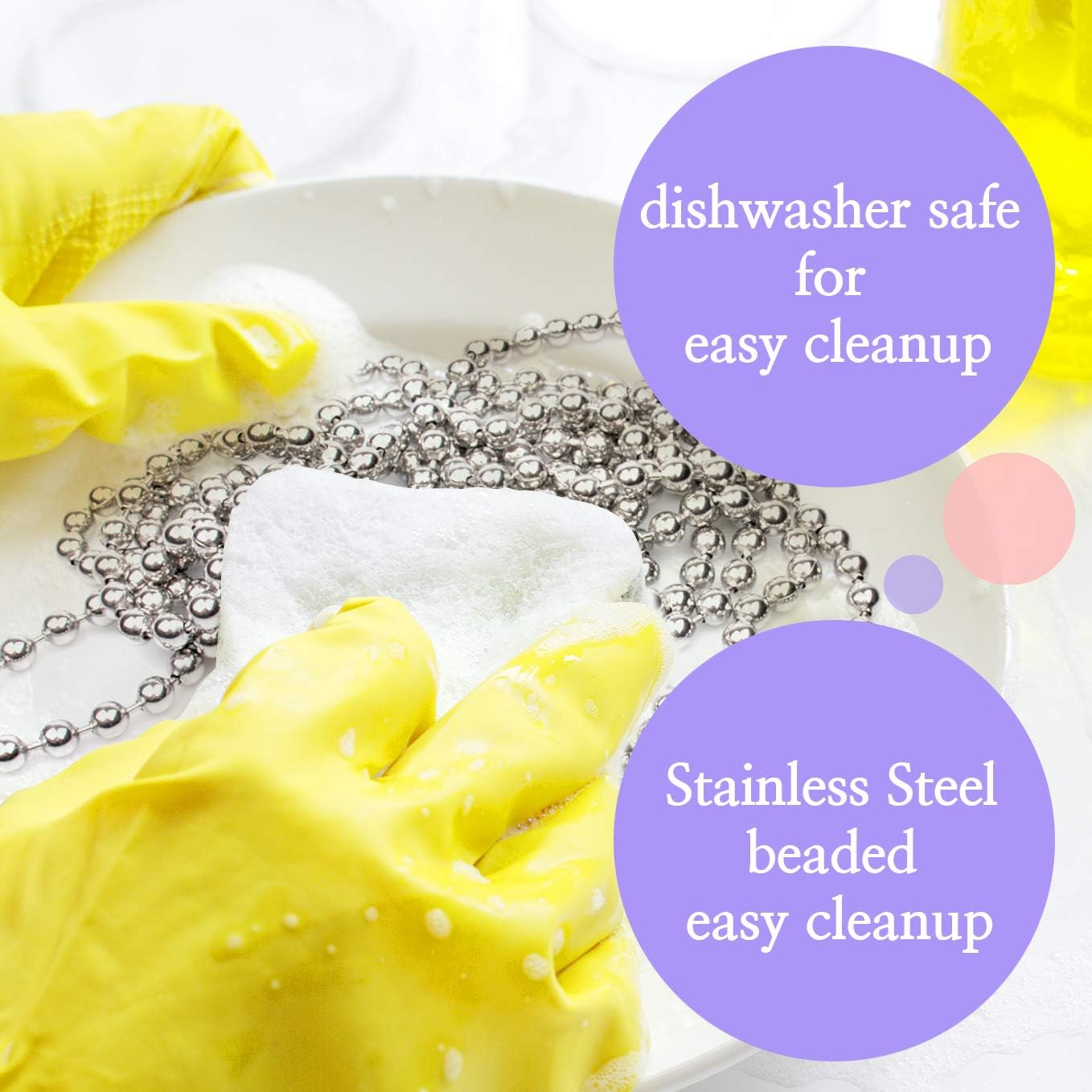 Durable Baking Supplies: 2 Pack Stainless Steel Chain Pie Weights, Reusable and Easy to Clean, Odorless, Safe Pie Weights for Pie Crusts, Oven Safe Baking Beads (10 feet)