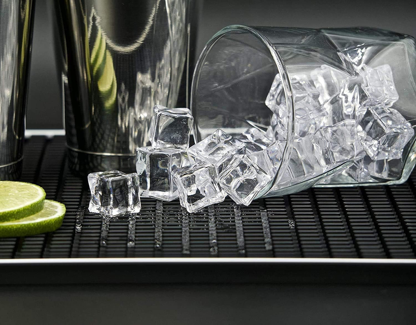 Highball & Chaser Premium Bar Mat for Countertop, Coffee Mat, Dish Drying mat, 18 in x 12in Durable and Stylish Service Cocktail Bar Mat/Espresso mat for Spills, Bars, Restaurants, Coffee Counter Mat