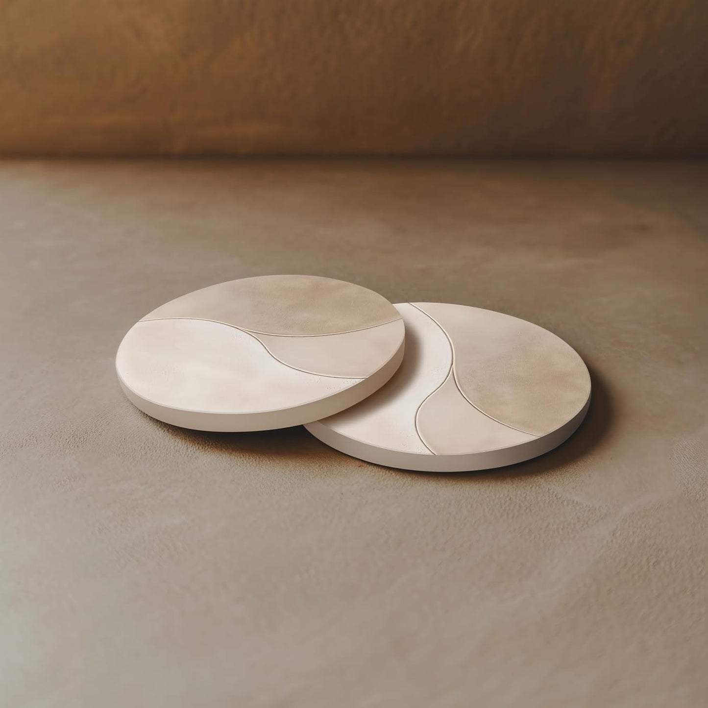 VEYRO Coasters Set of 6 for Drinks – Absorbent Ceramic Stone Drink Coasters with Cork Backing for Coffee Table & Desk, Modern Marble Look Cup Coaster Set, Housewarming Gift for New Home