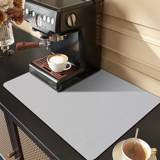 Golener Coffee Bar Mat - Under Coffee Maker Pad, Tray Mats Under Cafe Machine, Rubber Absorbent Mat, Under Appliance Mats, Dish Drying Matt, 23"x15", Marble Gray