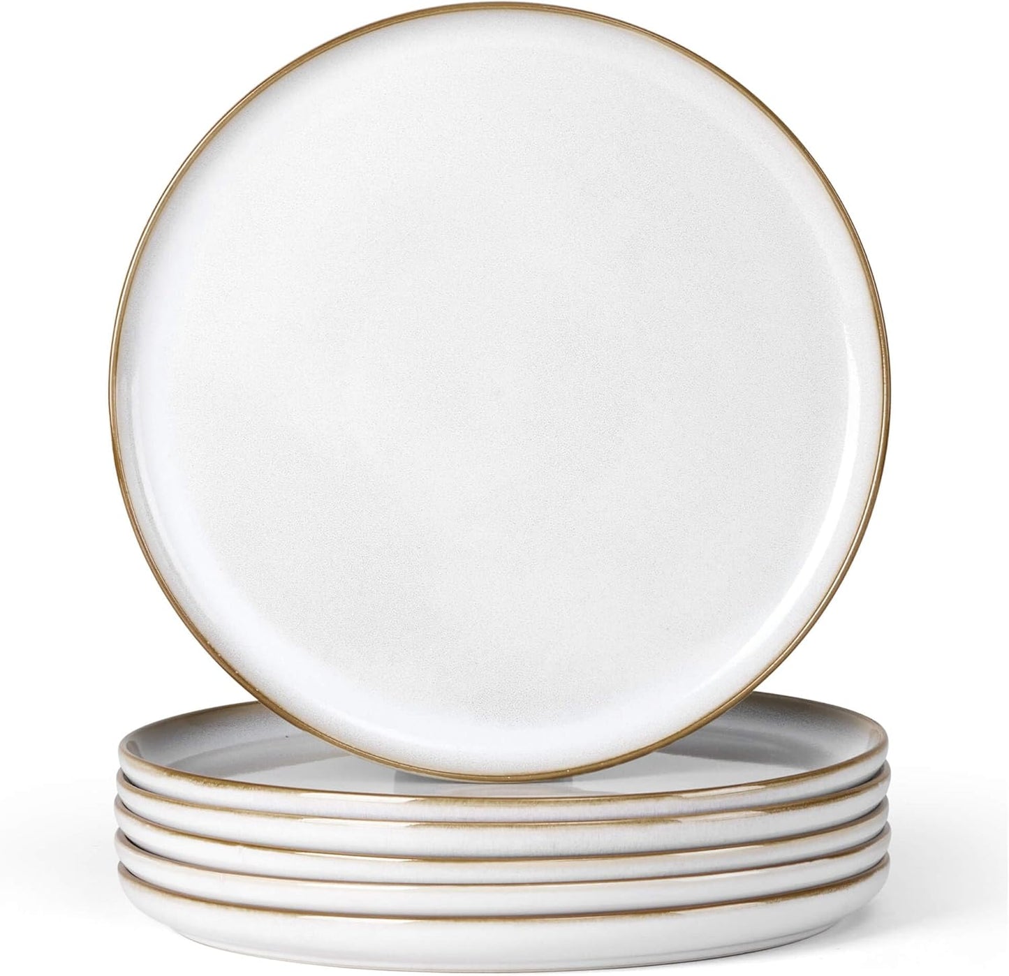 Herogo Ceramic 10.43 Inch Dinner Plates Set of 6, Stoneware Dinner Plate Set, Double Reactive Glaze Large Dinnerware Plates for Kitchen, Microwave, Oven & Dishwasher Safe, Ivory White