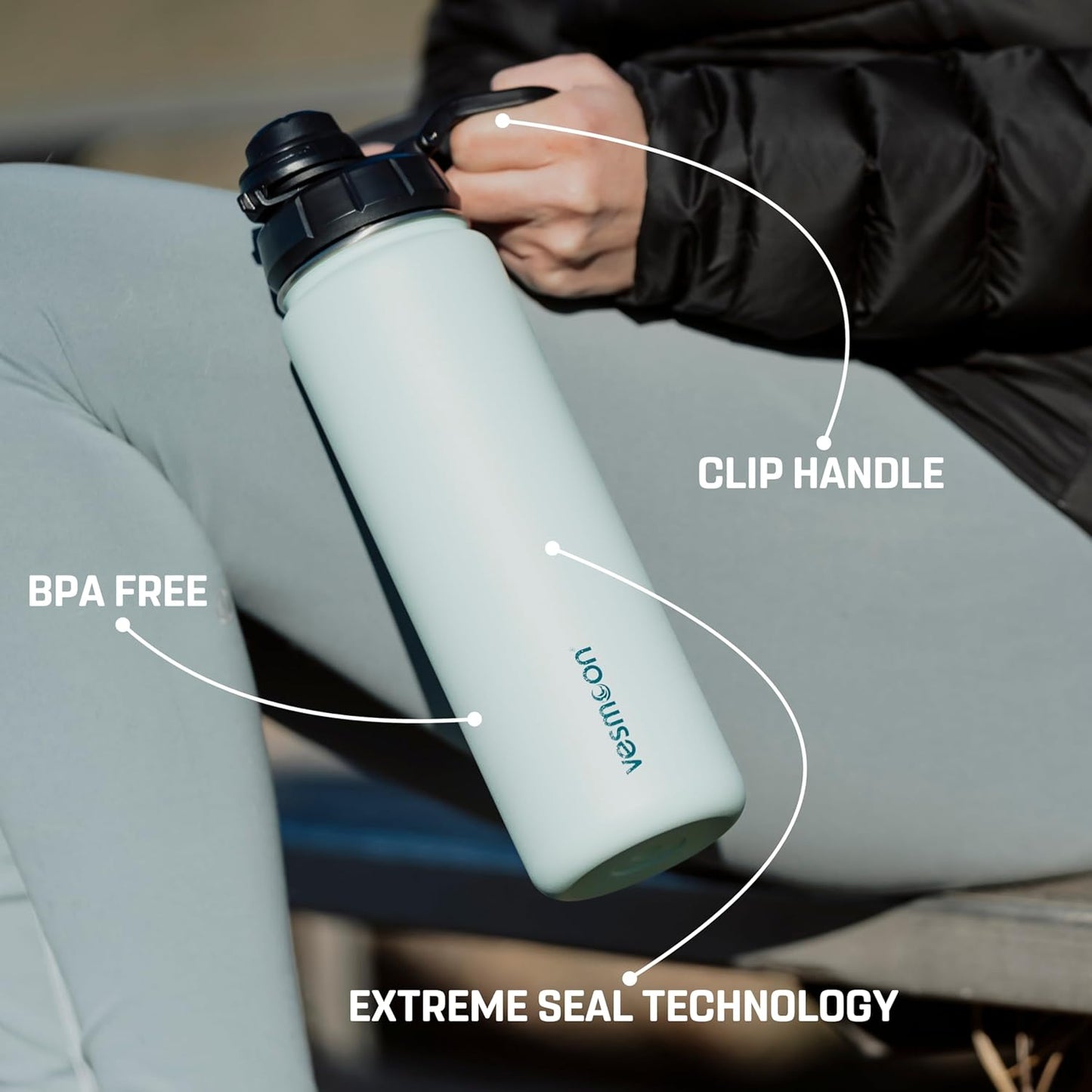 Vessence Tea Infuser Bottle - 32 Oz Insulated Loose Leaf & Fruit Infuser Bottle | Leak Proof with FlowSip Lid