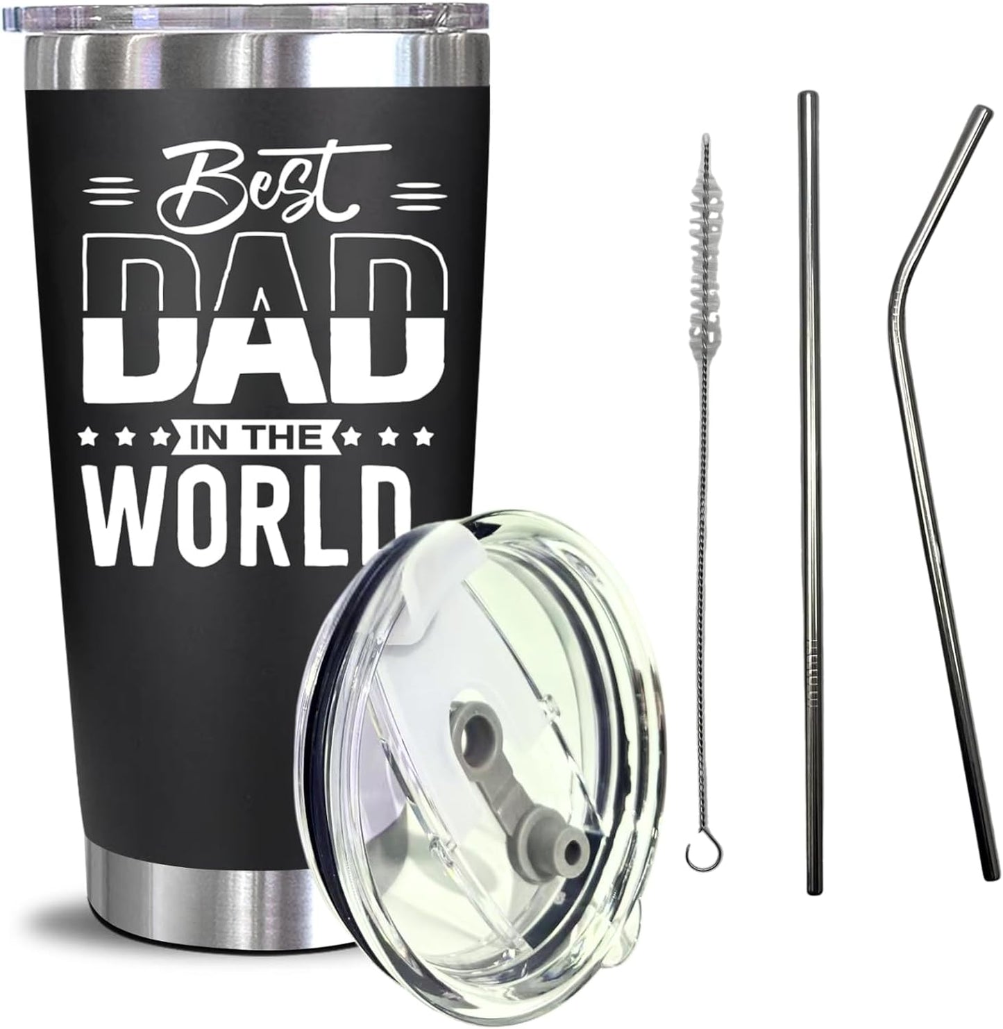 Gifts for Dad from Daughter Son Wife Kids, Christmas Gift for Men, Fathers Day Birthday Gifts for Husband Daddy Stepdad Grandpa Him Dads, Best Dad Ever Gift, 20 Oz Stainless Steel Tumbler