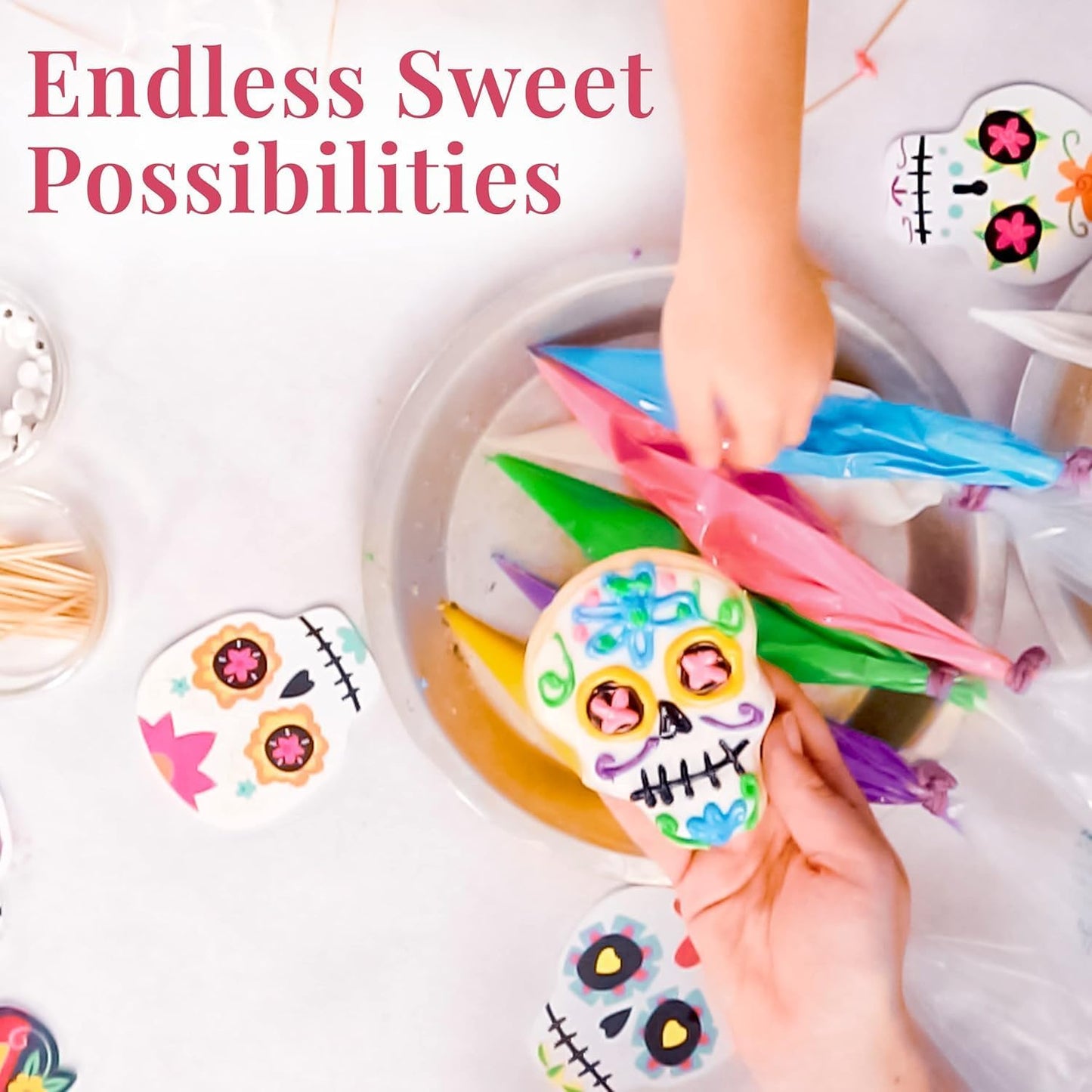 Prestee 100 Anti Burst Disposable 12 Inch Piping Bags - Strong Tipless Icing Bags for Pastry, Cake Decorating and Cookies - Food Safe Clear Frosting Bags for Baking - Cookie Decorating Tool