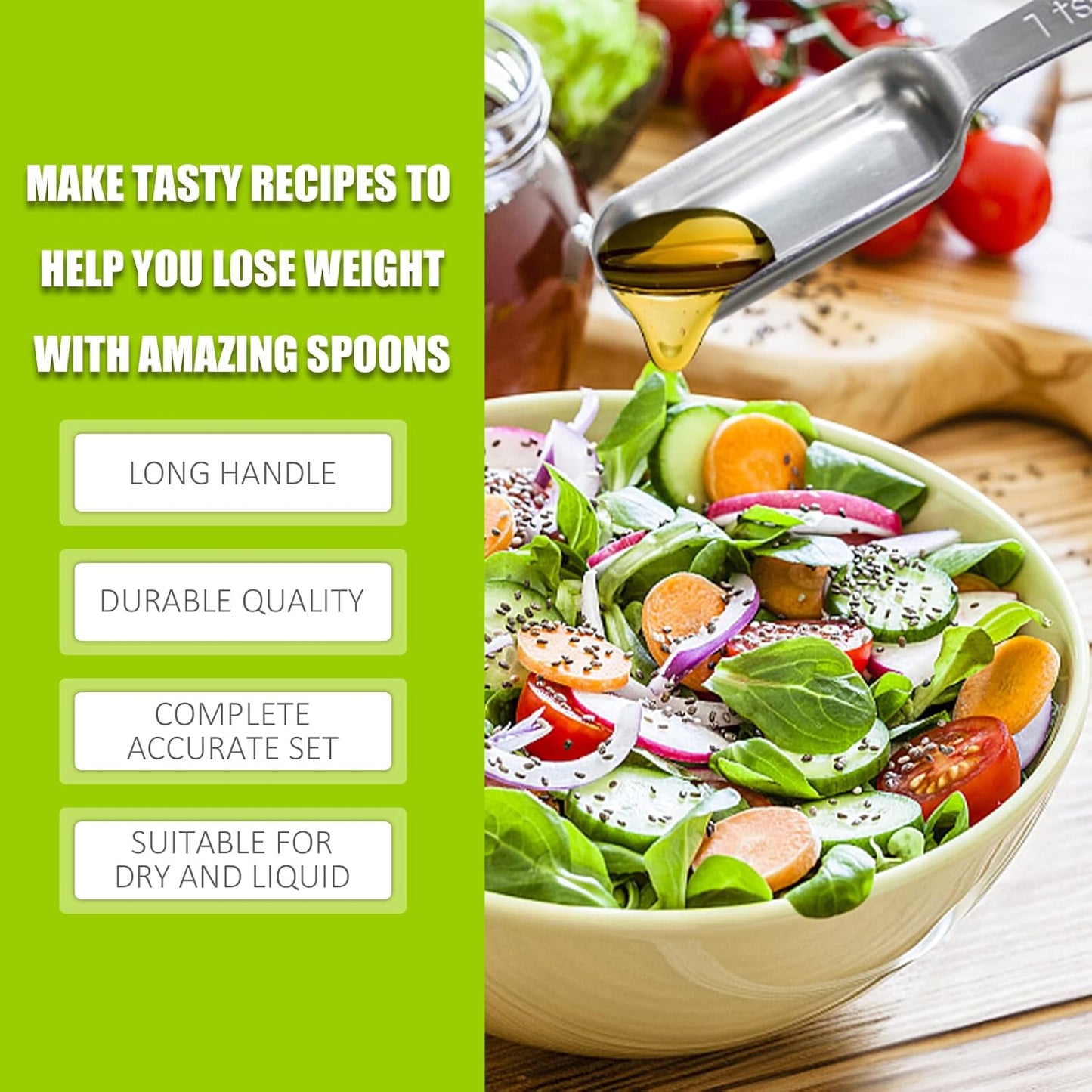 2PCS 1Tablespoon (1tbsp, 3tsp, 15ml, 1/2oz) Single Measuring Spoon, Individual Stainless Steel Long Handle Measure Teaspoon Only