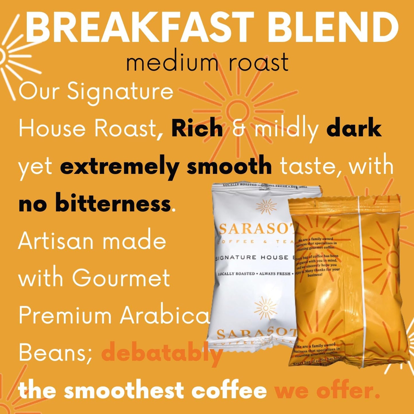 Sarasota Coffee Packs Bulk Ground Packets | Medium, Colombian, & Dark Roast Variety | Gourmet Assorted Sampler | Low Acid Mold Free Individual Pouches for 12 Cup Coffee Maker | 1.75 Oz Bags, 100 Count