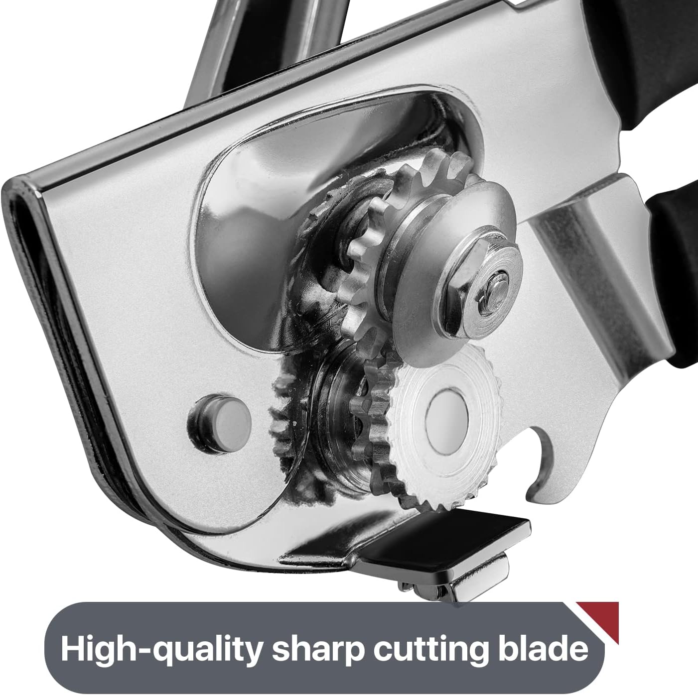 Commercial Can Opener, UHIYEE Hand Crank Can Opener Manual Heavy Duty with Comfortable Extra-long Handles, Oversized Knob, Large Handheld Can Open Easy for Big Cans, Black