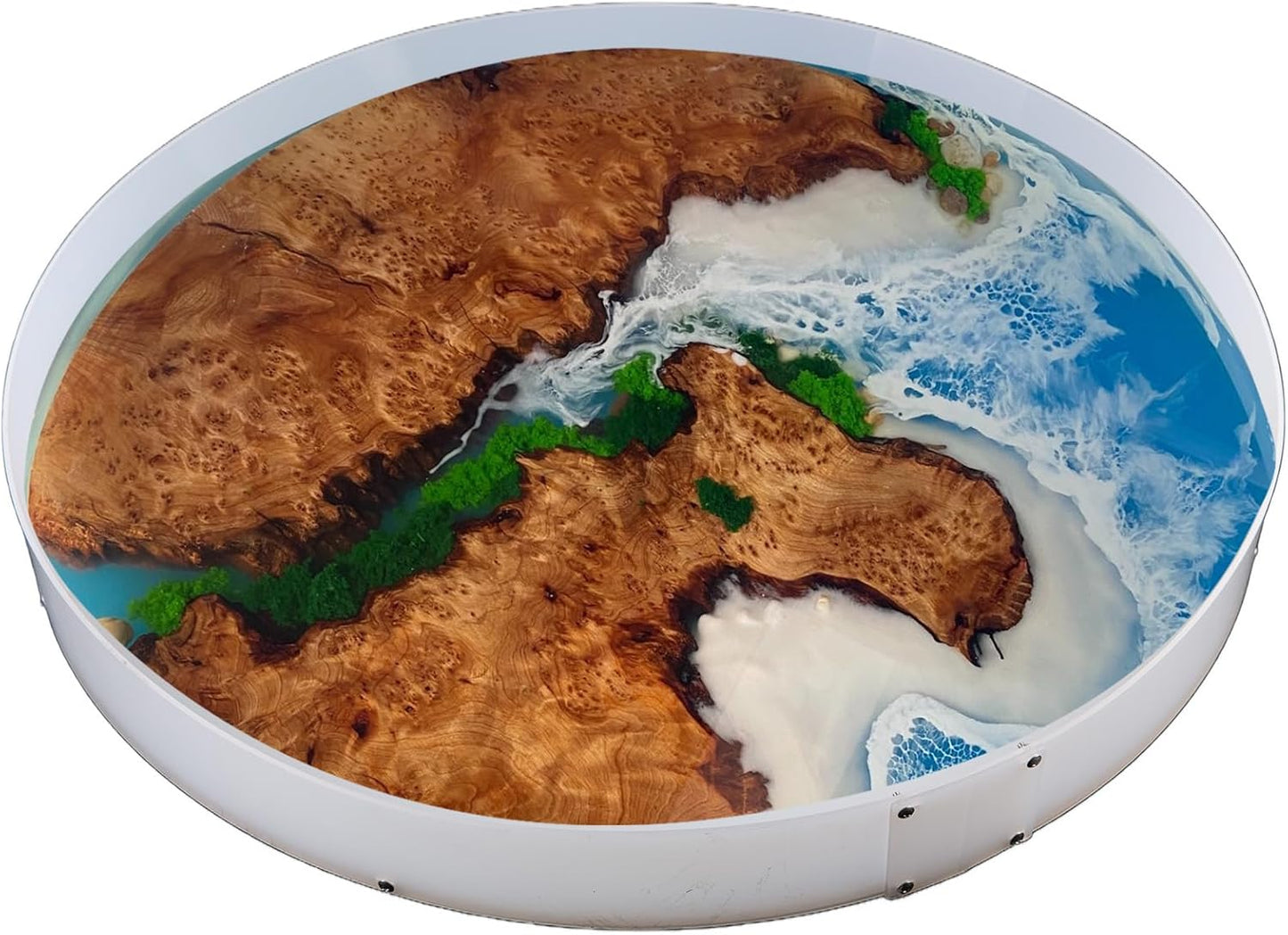 Resin Mold Large Round Deep -Kalinta 36inch Reusable Epoxy Round Molds for Resin Clock, Serving Tray Board, End Table，Floral Preservation Bouquet