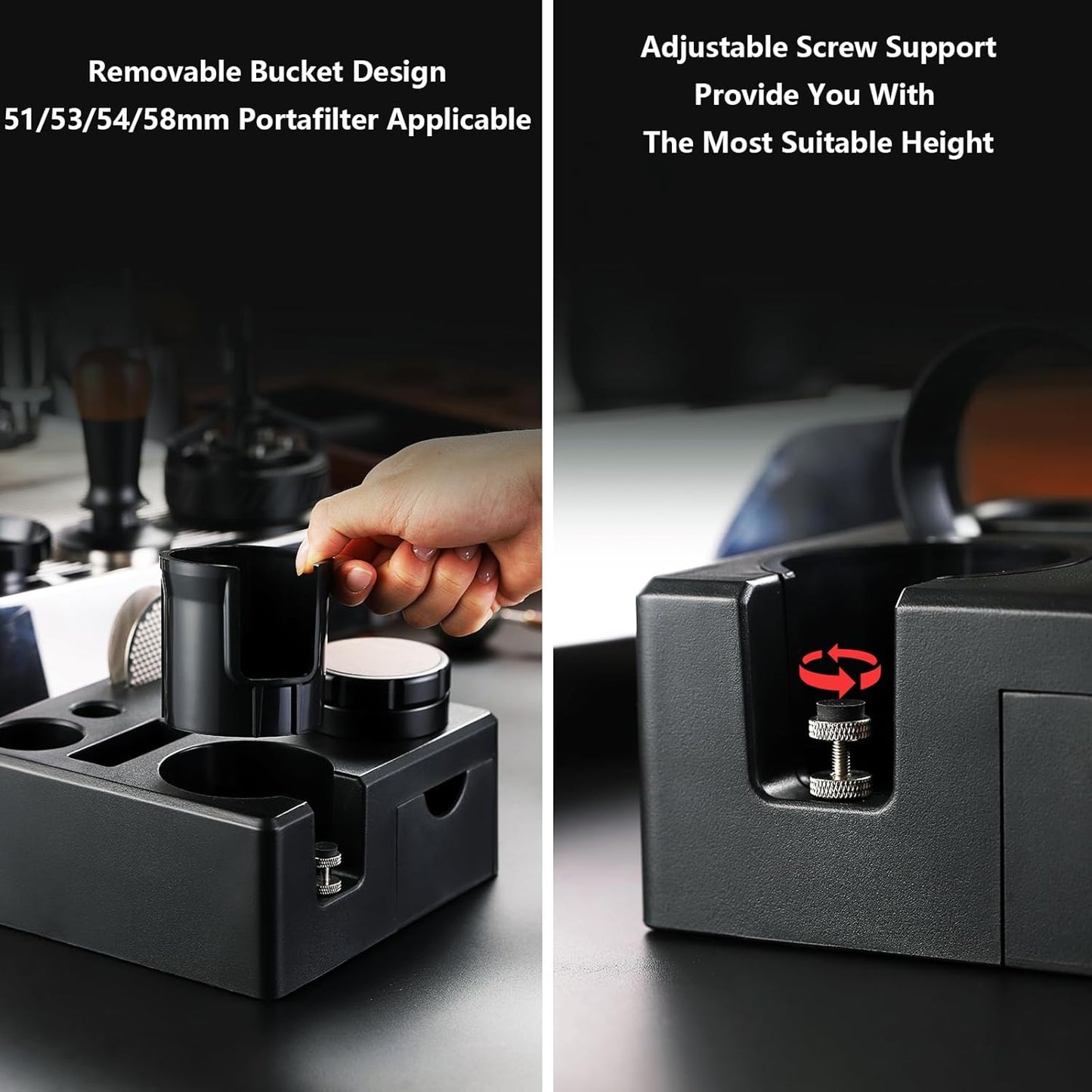 Coffee Tamper Mat Silicone Corner Tamping Mat (Coffee Tamping Station Black)